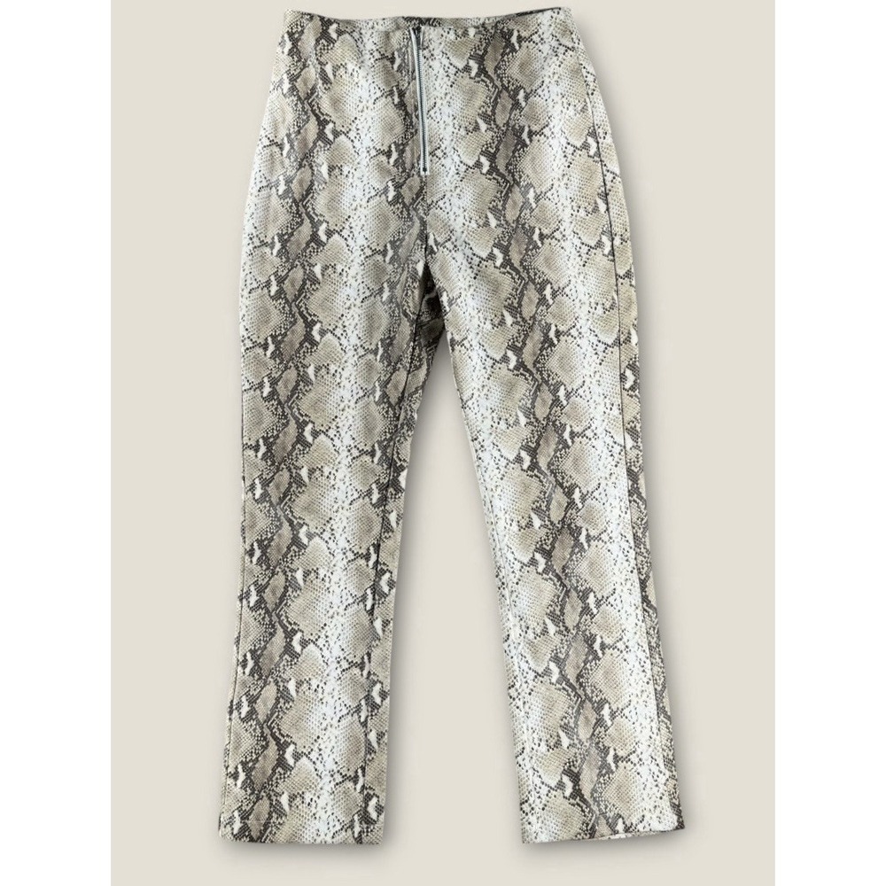Y&I Boutique Faux Leather Snakeskin Pants Womens S Snake Print High Rise Zip
